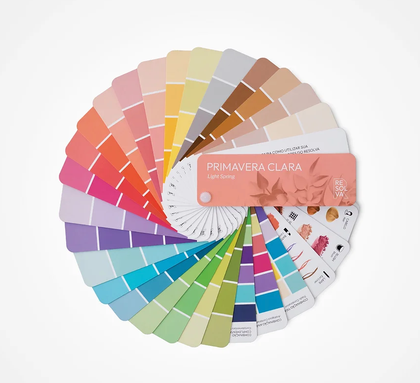 Color Swatch Fan with 35 Colors for Season Type Cool Summer